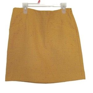 Outback Red Womens Skirt Yellow Mustard Mini Textured Lined Office Wear Size 4